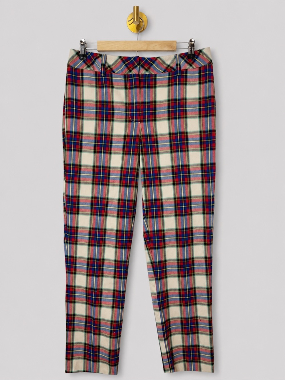 Lands’ End Plaid Pants Size 8 Tall Classic Tartan Straight Leg